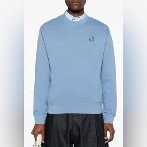 MAISON KITSUNE Light Blue Crewneck Sweater